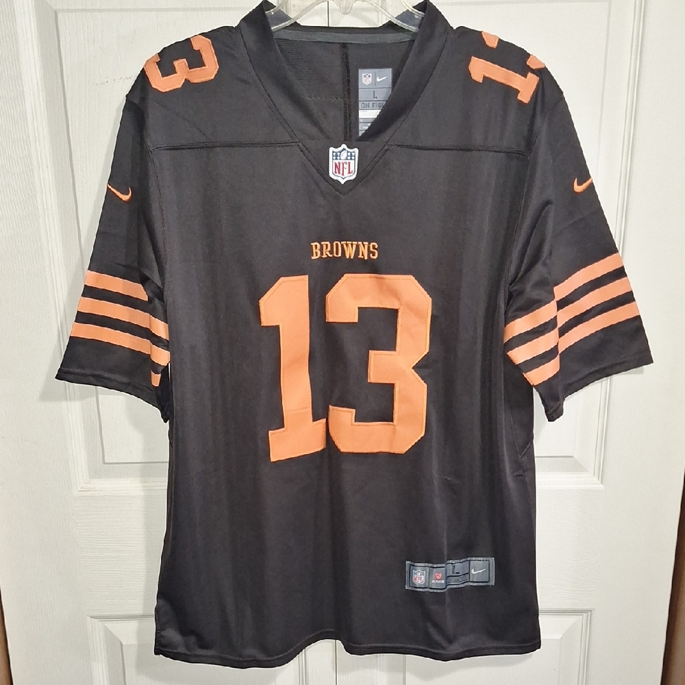 Nike NFL Cleveland Browns #13 Beckham Jr. Orange Brown Embroidered Jersey-L